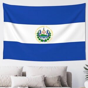 El Salvador Flag Tapestry - Blue and White National Wall Hanging